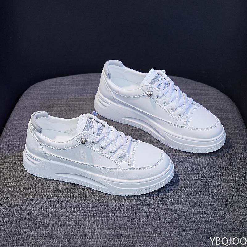 Женская обувь 2024 года, модные дышащие туфли на плоской подошве, женские туфли на платформе со шнуровкой белого цвета, женская повседневная обувь с увеличенным каблуком Zapatos Mujer