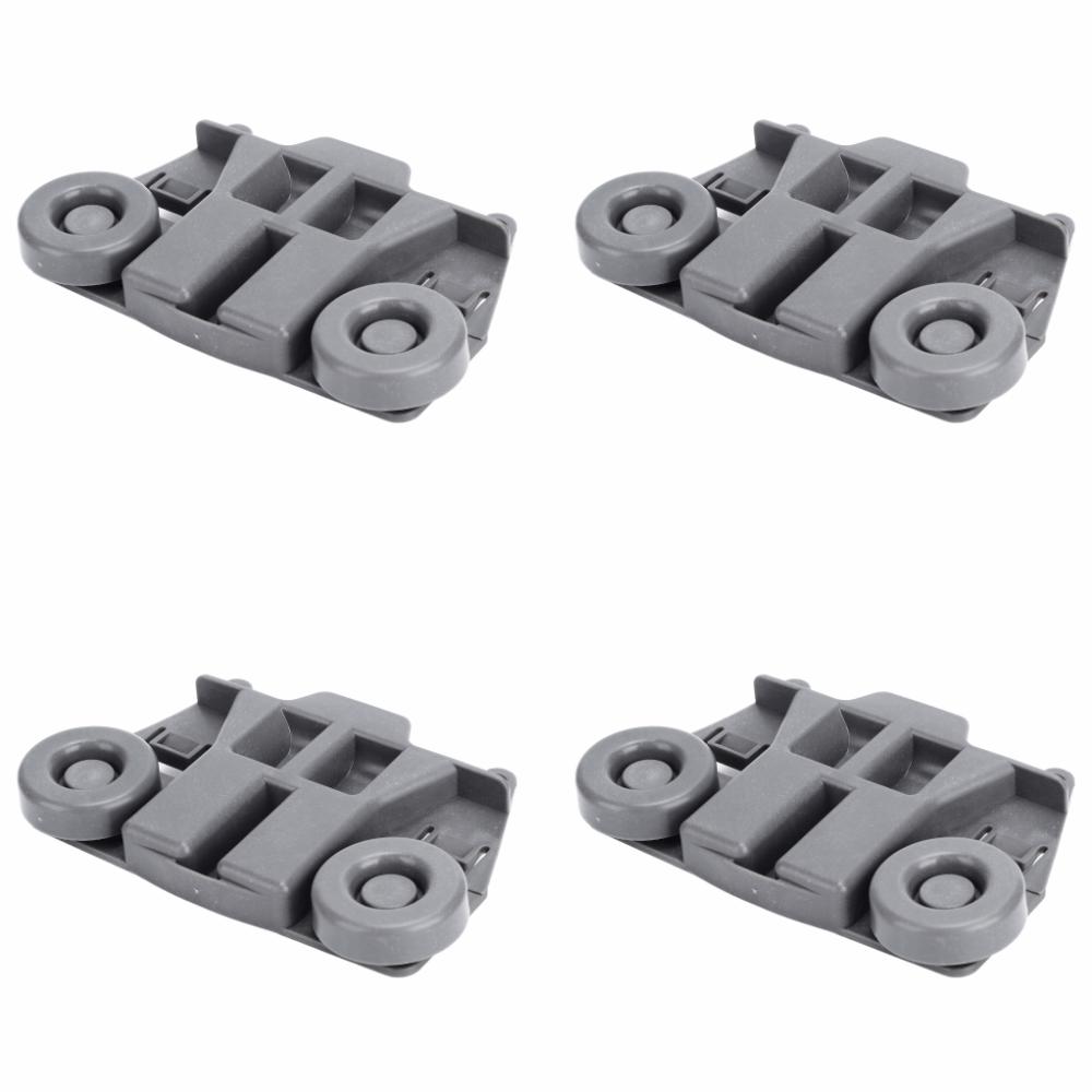 4PCS Dual Wheel Dishwasher Wheels Lower Rack ABS Dish Rack Wheels for W10195417 Kitchen Maintenance