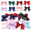 10Pcs Beige Purple Polyester Ribbon Bows Double Deck Bow Patch DIY Gift Clothes Decoration