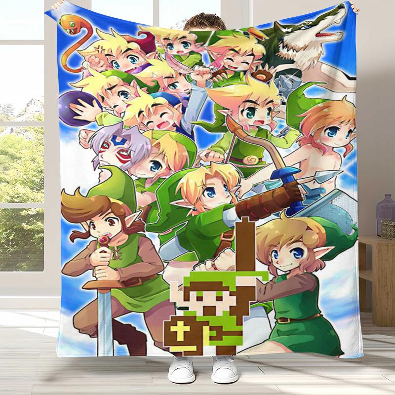 Ретро Z-Zelda Мультяшный Линк Игры Фланелевое Одеяло, Ультра Мягкий Теплый Плюшевый Плед для Дома Спальни Кровати Дивана Походного Пикника Ребенка