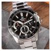 Casio EDIFICE Простая Мода Повседневные Кварцевый Механизм Стальной Браслет Японские и Корейские Часы Мужские Часы Черный Циферблат EFV-570D-1AVUEF
