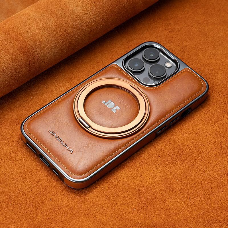 Подходит для чехла для телефона Apple 15promax, вращающаяся подставка, магнитное притяжение, iPhone14, полная защита 13, противоударный кожаный чехол