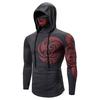 Men Trend With Mask Hood Sweatshirt Elastic Fitness Tattoo Print Hooded Sweat Homme Mens Hip Hop Ninja Suit Streetwear