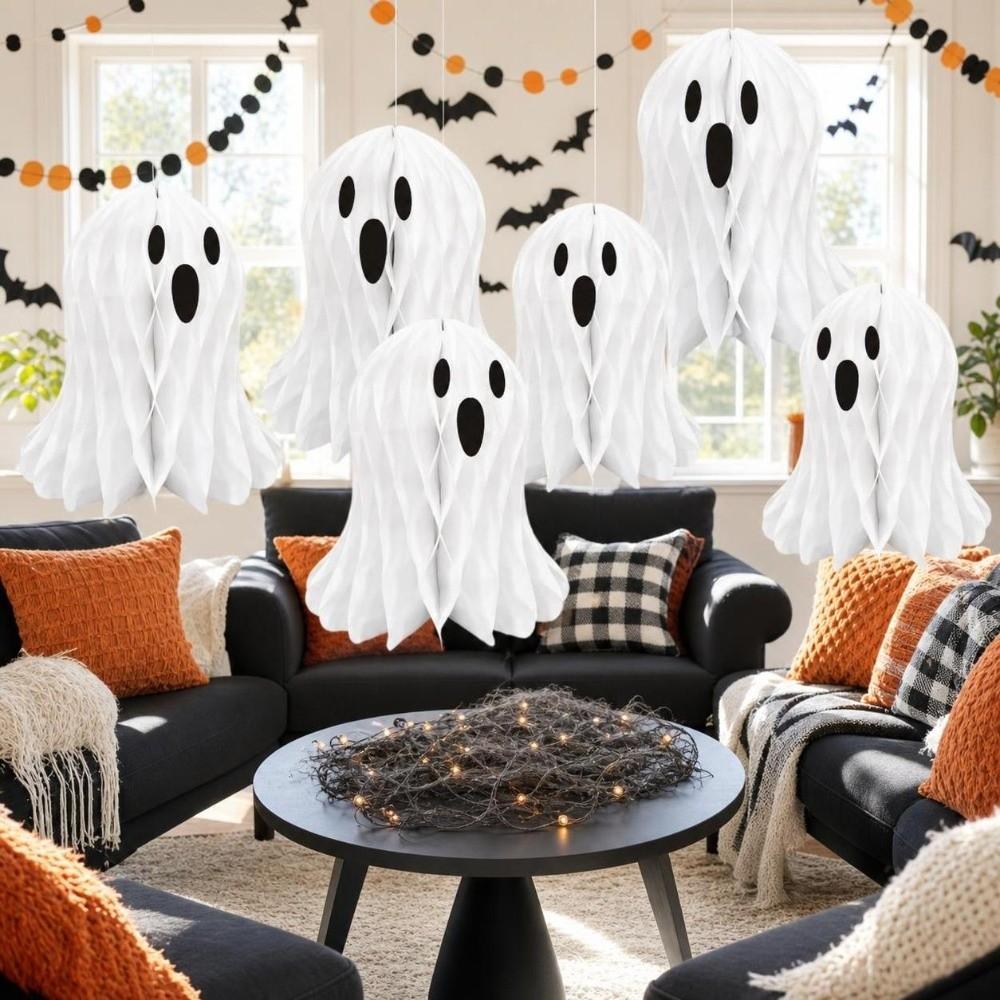 Paper Honeycomb Ball Pendant Foldable Halloween Hanging Ornament Indoor Outdoor Hanging