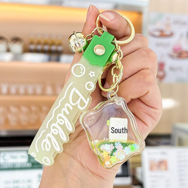 Подвеска-брелок в виде бутылки с зыбучими песками и масляным маджонгом - Подвеска-шарм для пары в подарок