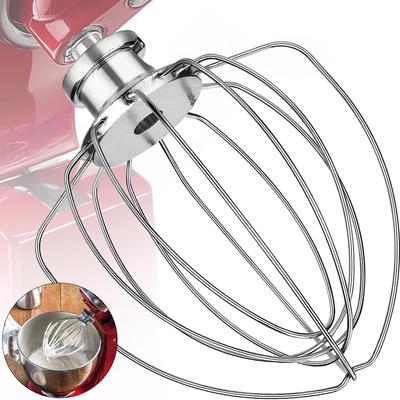 6-проволочная насадка-венчик подходит для миксера Kitchenaid с наклонной головкой, замена K45Ww, нержавеющая сталь, взбиватель для яиц и густых сливок