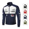 Mens Biker Jacket Streetwear Stand Collar Color Block Print Slim Fit Casual Outerwear