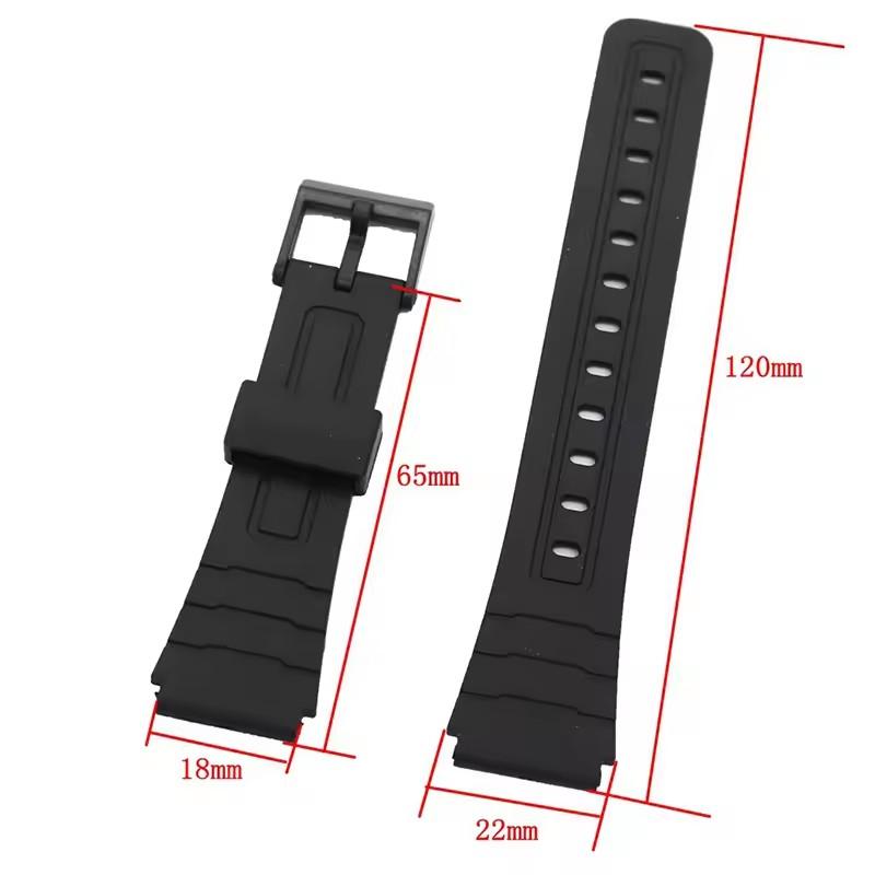 18 мм силиконовый ремешок для Casio W800H W800H A158/168 AE1200/1300 SGW400 F91W F84 F105/108 Браслет Мягкие черные ремешки для часов