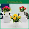 Bonsai Artificial Rose Potted Plant For Office Desk And Gift For Flower Lovers