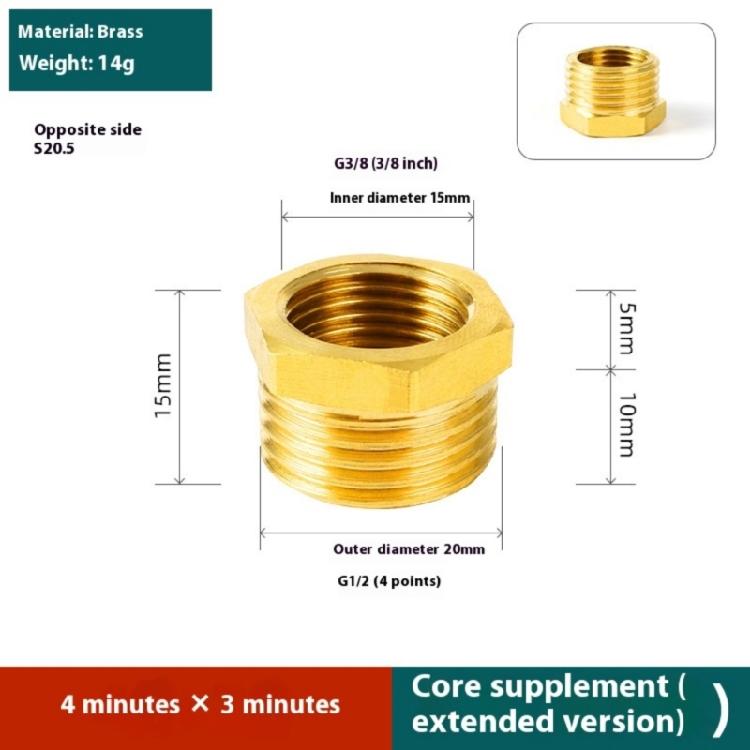 Corrosion Resistant Brass Air System Reducers Direct Diameter Conversion Hexagonal Socket Threaded Pipe Fitting