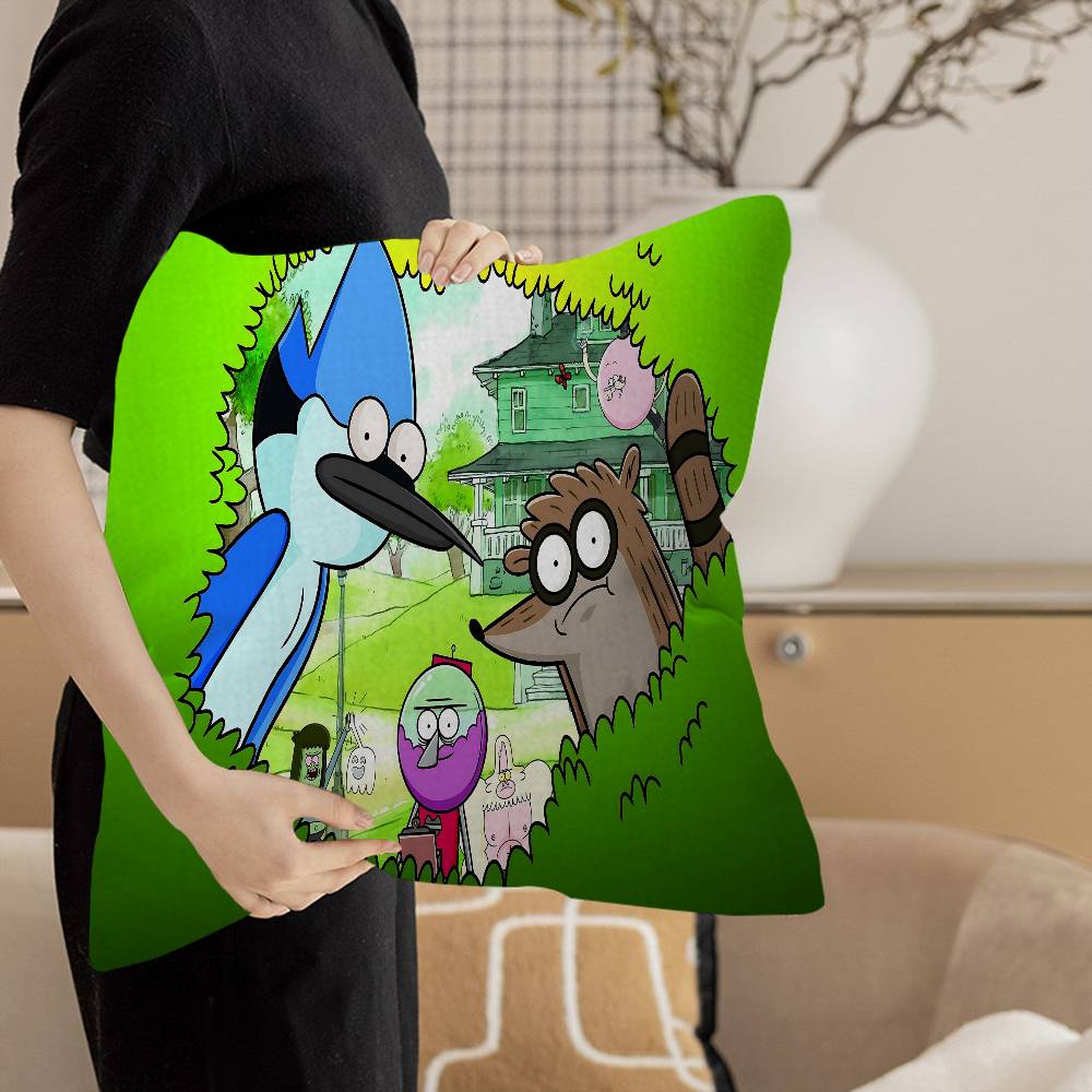 Мультяшная наволочка R-Regular Show для спальни и дивана в гостиной, декоративная наволочка для подушки