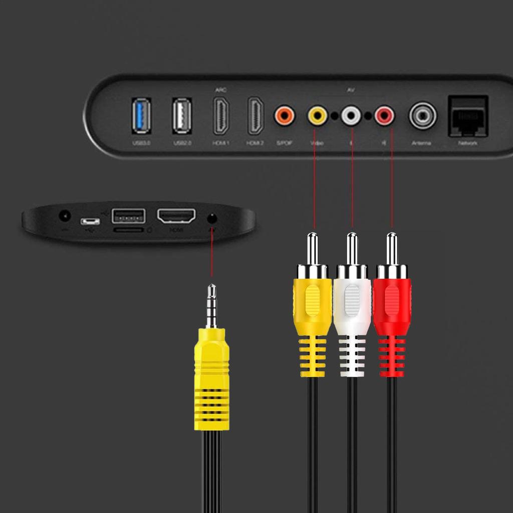 AV Adapter Cables 3.5mm Jack Plug RCA Cable 3.5 Aux Male To 3 RCA Female Adapter Connector Replacement Adapter for Audio Video