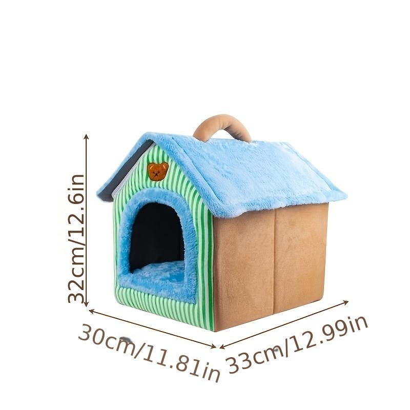 Warm Soft Indoor Dog House Semi Enclosed Detachable Foldable Cat Bed Nest Cave for Small Dogs Puppies
