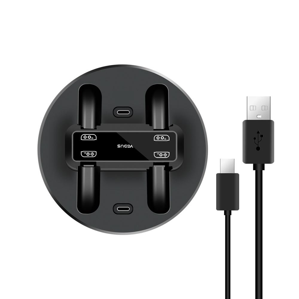 VAORLO For Nintendo Switch Multifunctional Charger Joy-Con Handle Four Charge Pro Controller Charger Console Charging Dock