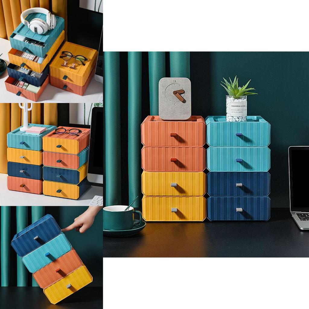 Compact Desktop Organizer Storage Box With Mini Drawers For Efficient Organization