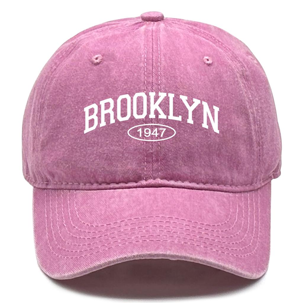 BROOKLYN 1947 Snapback Baseball Caps Unisex Washed Cotton All-season Caps For Woman Adjustable Buckle Hats One Size Fits All