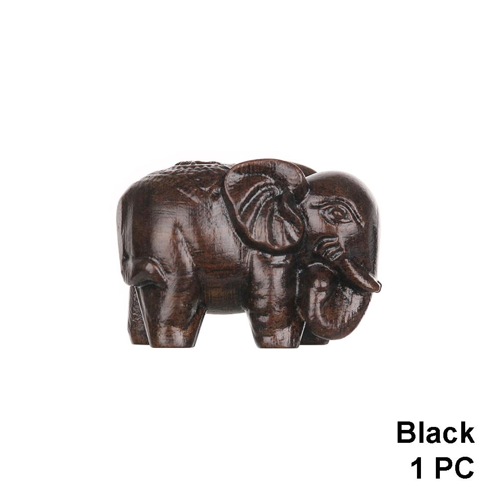 Car Ornament Wooden Craft Wood Elephant Figurines Mini Animals Statue Chakra Healing Lucky Charm