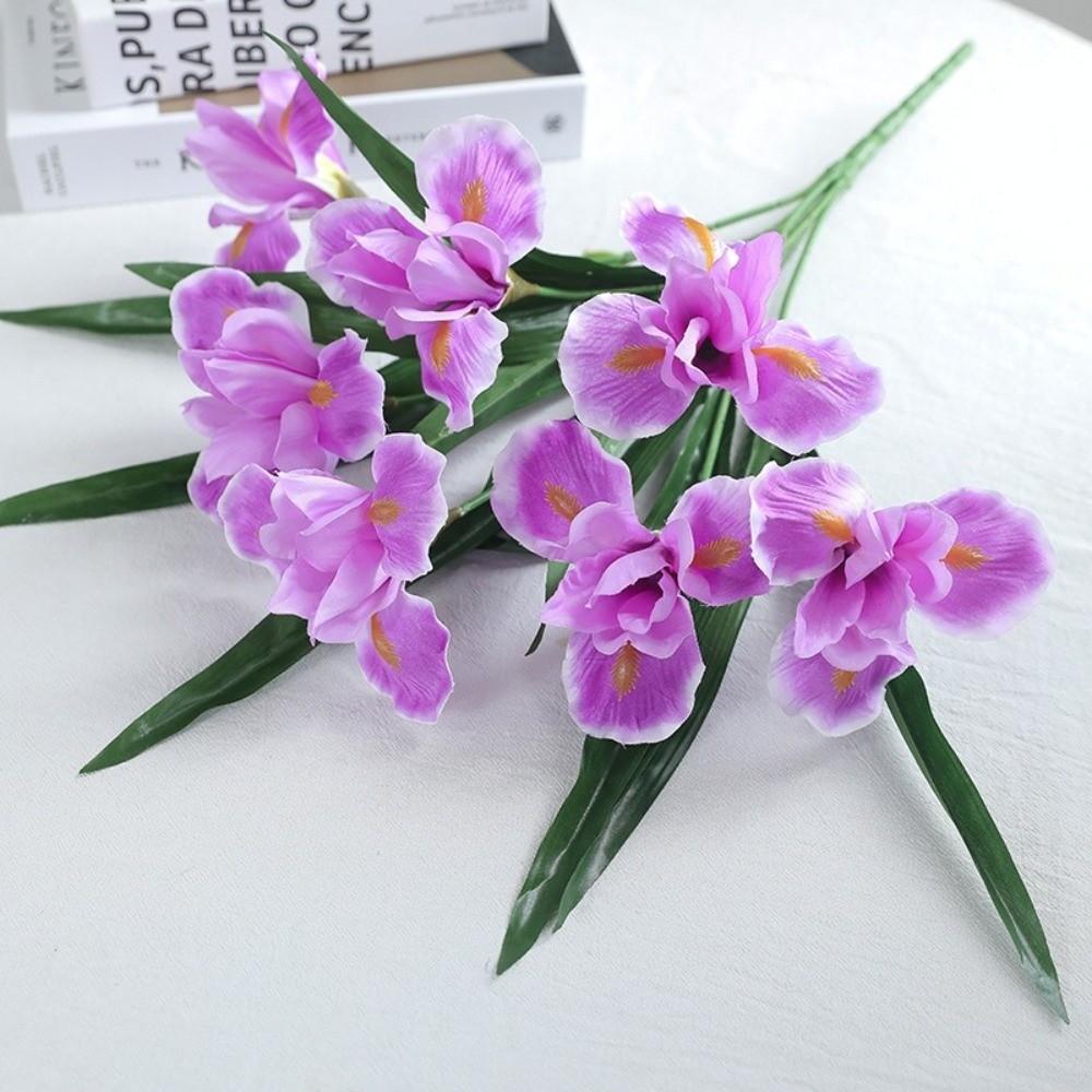 3D Printing Artificial Iris Flower Branch Real Touch Faux Flower Simulation Fleur-de-lis  Desktop
