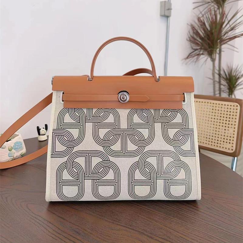 Новая сумка большой емкости, натуральная коровья кожа с холстом, 31 см, портативная наплечная сумка-мессенджер, модная большая сумка.