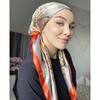 90*90cm Silk Square Scarf Women Luxury Brand Satin Hijab Scarves Female Shawl Print Headwraps Bandana Foulard Muffler Headband