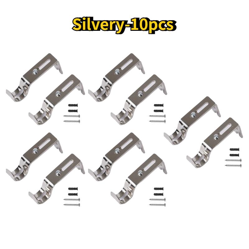 Curtain Rod Brackets for Adjustable, Premium Rod Bracket for Walls, Drapery Rod Holders Hardware Window Curtain Rod Support Hang