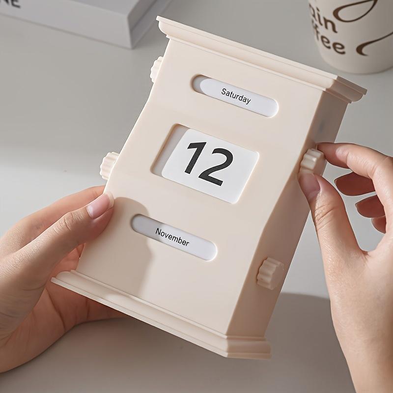 Настольный календарь с перекидным дисплеем, многоразовый календарь на каждый год, индикаторы дня и месяца, многоразовые домашние украшения, подарок
