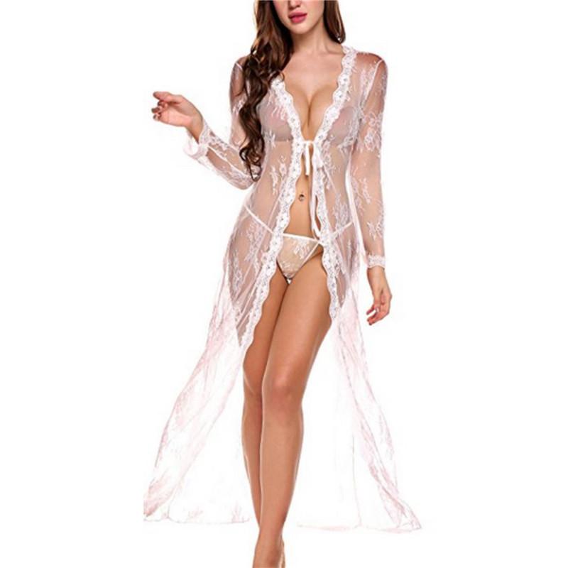 Полуночный гламур, сексуальное женское белье, кружевной полый халат, длинная юбка, удобная крутая сексуальная пижама