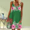 Женское мини-платье с принтом цветка лотоса, вечернее платье без рукавов, летнее пляжное платье, сарафан