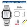 Корпус AE1200 с безелем из нержавеющей стали, ремешок для Casio G-Shock 3299 AE-1200WH AE-1300, модифицированный металлический корпус, браслет, комплект с зеркальным стеклом