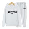 Спортивный костюм, комплект из 2 предметов, женский комплект с капюшоном, толстовки с длинными рукавами для Нью-Йорка 199X, пуловер с капюшоном, толстовка, топ
