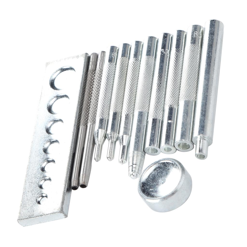 Базовый набор пробойников для кнопок-заклепок из нержавеющей стали, инструмент для установки кнопок для кожи своими руками для установки кнопок
