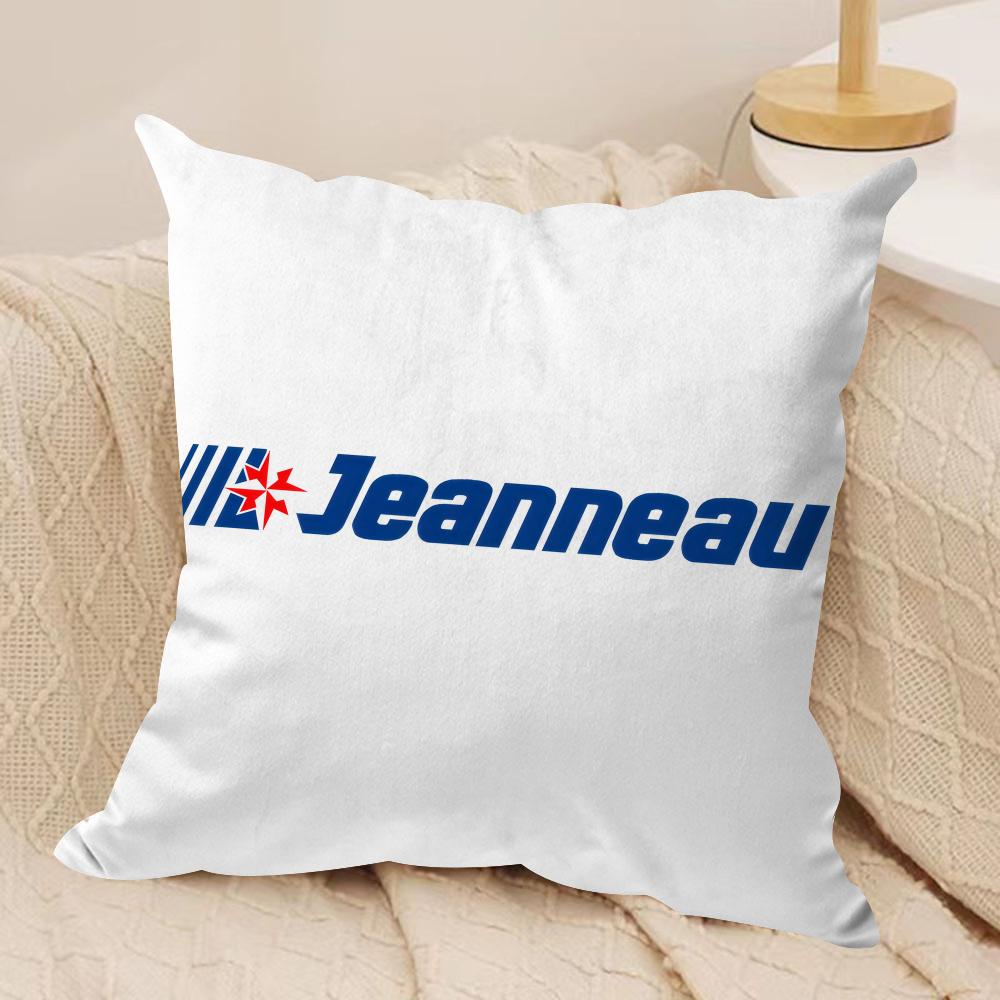 JJEANNEAUs Logo Cushion Cover Short plush Doublesided Print Square Throw Pillow Covers Sofa Home Cushion Decor