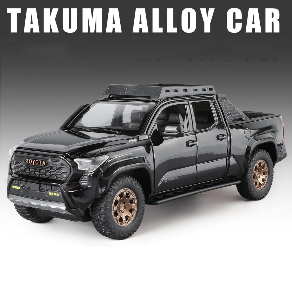 lqbn4 Travel Version 1/24 TOYOTA Tacoma Pickup Alloy Car Model Diecast Metal Off-Road Vehicles Car Model Sound and Light Kids Toy Gift