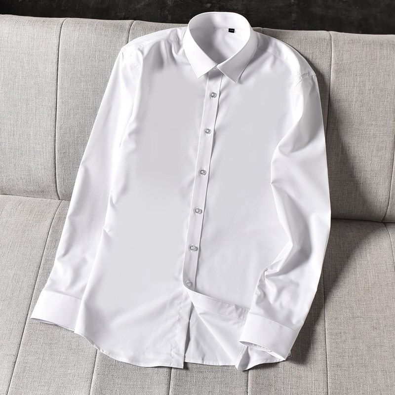 High Quality Non-Ironing! Stretch Breathable Fabric Foreign Trade Men's Clothing Factory Cut the Tag off Tail Goods Long sleeve Solid Shirts Shirt