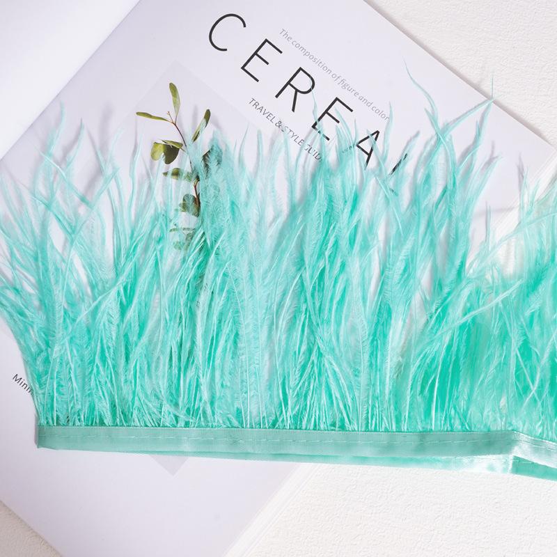 Decorative Feather Cloth Strip 10-15Cm Ostrich Hair Cloth Edge Dress Cuffs Latin Dance Skirt Diy Clothing Accessories