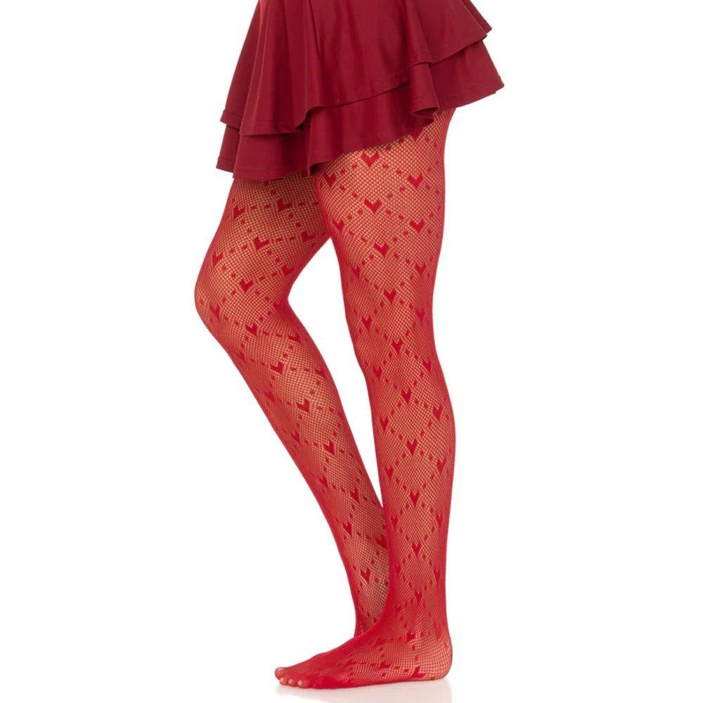 Slimming Sexy Fishnet Stockings Breathable Argyle Tights Pantyhose Funny Heart Mesh Stockings Girl