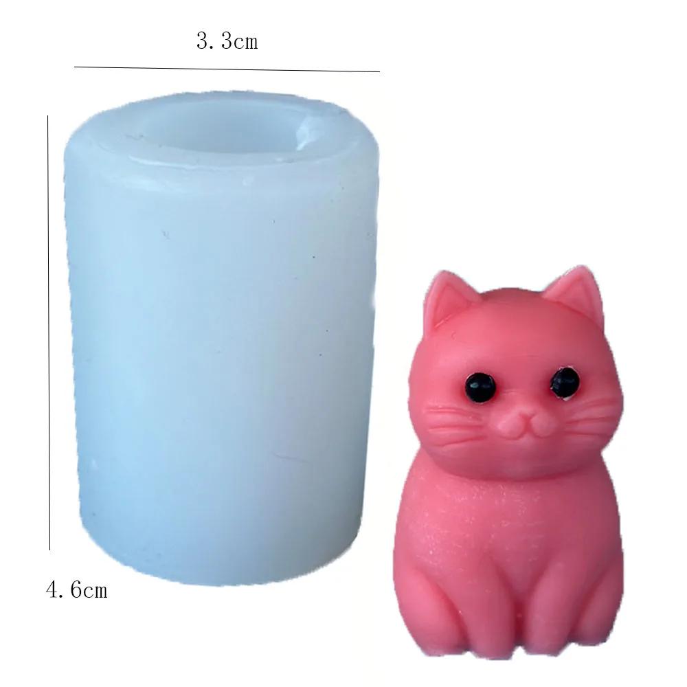 3D Fat Cat Animal силиконовая форма для свечей DIY Lovely Kitty гипсовая форма инструмент для ароматерапии мыловарение подарки ручной работы домашний декор
