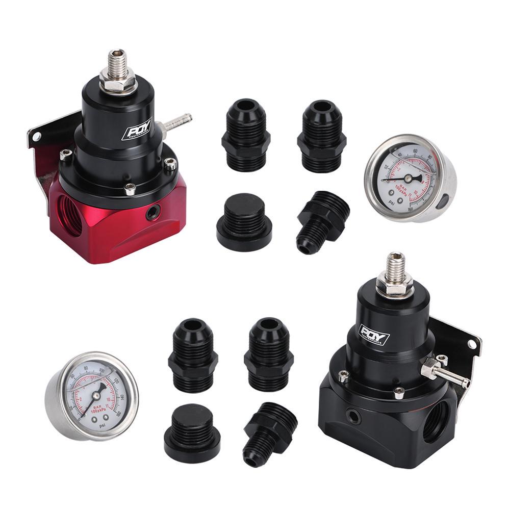 AN10 PQY EFI Fuel Pressure Regulator ( 0-160psi Gauge )-10AN 10/10/6 Inlet & Return Ports For BMW E30 M20 6cy with PQY Sticker