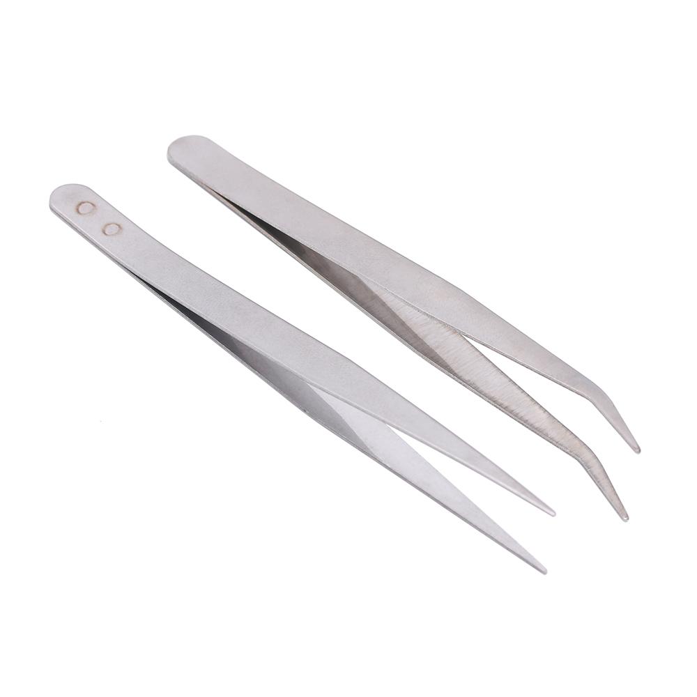 Set Straight Elbow Fish Plants Eyebrow Clip Phone Repair Tools Stainless Steel Tweezers Pliers Tool