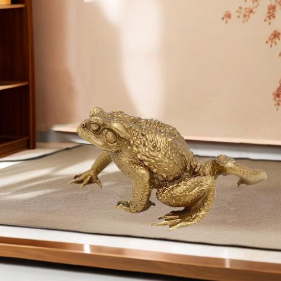 Латунная фигурка жабы, латунная фигурка счастливого животного-лягушки, модель, статуя, скульптура, игрушка для рабочего стола, украшение в стиле фэн-шуй, украшение, фестиваль, подарок