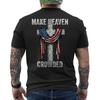 Make Heaven Crowded Men and Women Jesus Bible Christian American Flag ON BACK