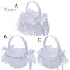 Portable Innovative Hand Workmanship Exquisite Flower Basket Feather Design Wedding Bridesmaid Flower Basket Scene Layout Prop