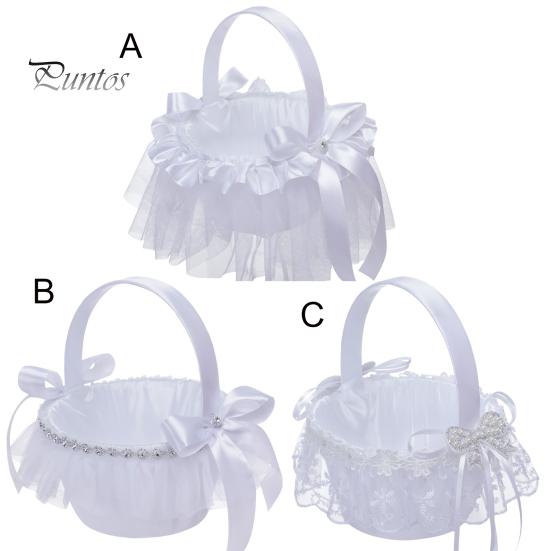 Portable Innovative Hand Workmanship Exquisite Flower Basket Feather Design Wedding Bridesmaid Flower Basket Scene Layout Prop