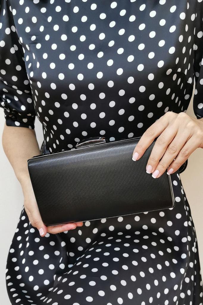 Women's Stylish and Useful Evening Dress Bag Powder Fabric Faux Leather Evening Dress Bag