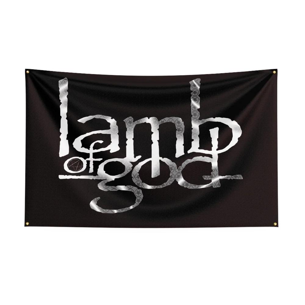 Флаг 3x5 футов L-Lamb Of Gods Хэви-рок-группа Баннер из полиэстера с цифровой печатью для декора стены спальни Наружное настенное панно