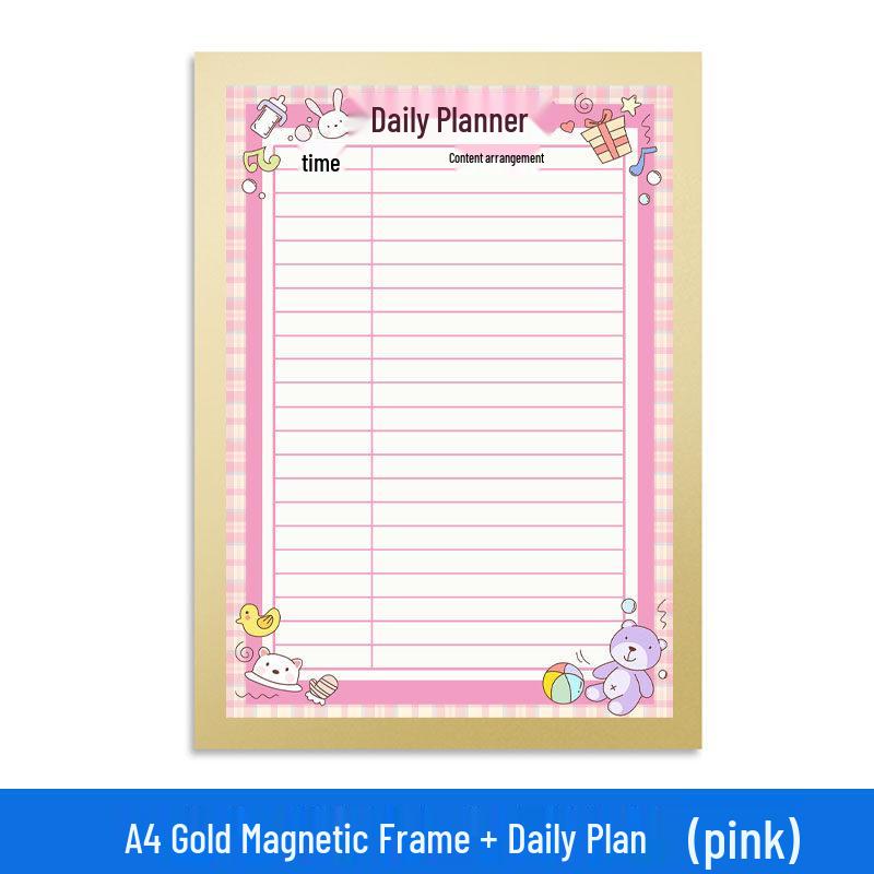 A4 Magnetic Class Schedule Wall Sticker for Primary Students - Wipeable & No Punching Needed