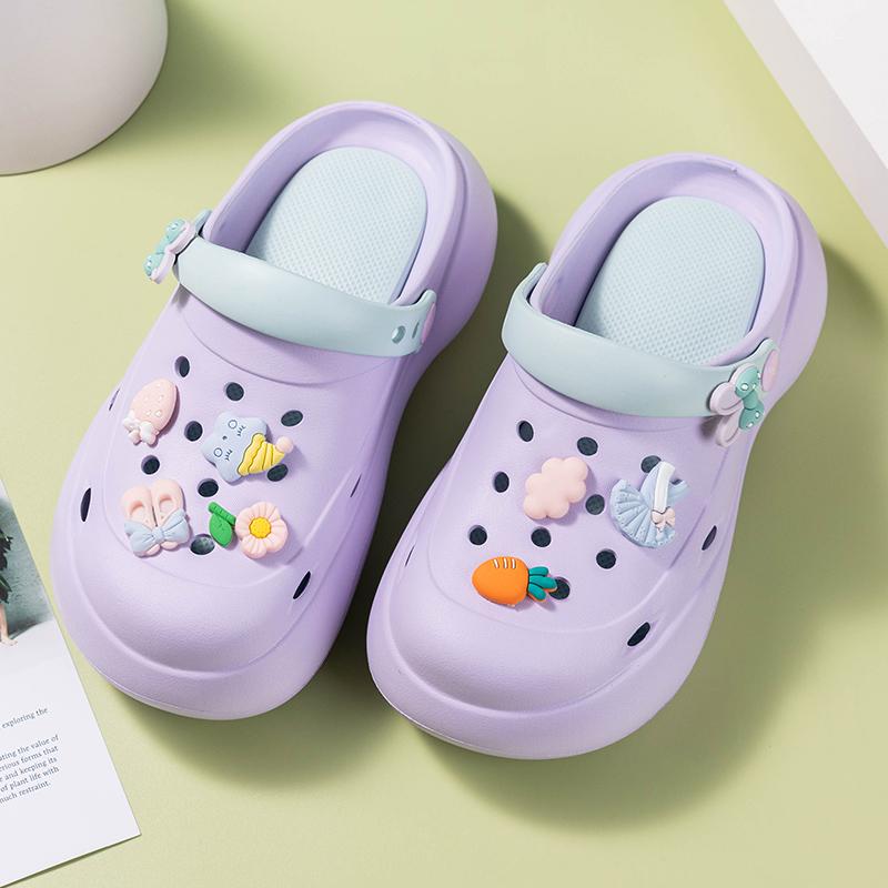 2024 Лето Новые Туфли На Высоком Каблуке Muffin Bottom Tide Outside Wear Тапочки Baotou Пляжные Туфли На Платформе Тапочки Женские Нескользящие Тапочки