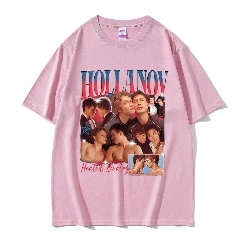 Hollanov Heated Rivalry Hockey Romance Movie Graphic T Shirts Men's Vintage Fashion 100% Cotton Short Sleeve T-shirt Streetwear