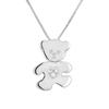 Children's Pendant - LÉA &; ARTHUR - WHITE HEART BEAR - 925 Silver - Zirconium Oxides - Mixed
