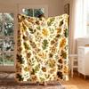 1pc Watercolor Acorn And Oak Leaf Autumn Plant Theme Flannel Blanket Lightweight And Warm Suitable for All Seasons for Bed Sofa Of